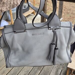 Michael Kors Light Gray Leather Satchel